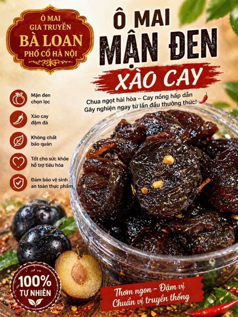 Ô mai mận đen xào cay