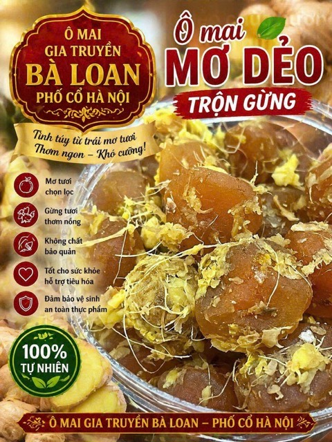 Ô mai mơ dẻo trộn gừng