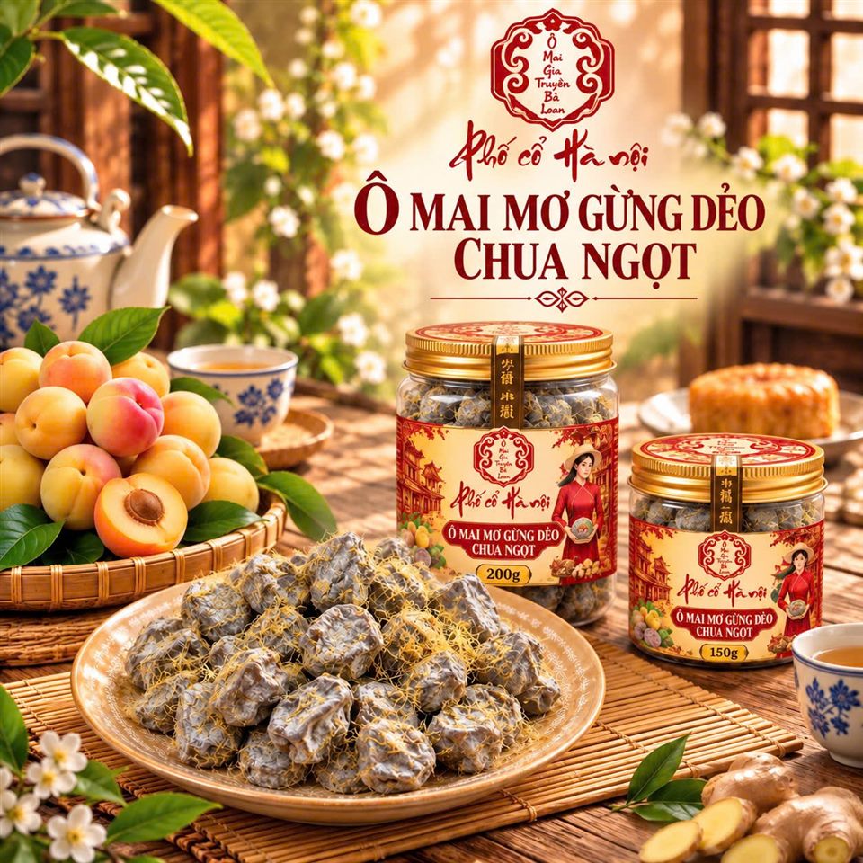 Ô mai mơ gừng dẻo chua ngọt Bà Loan — sản phẩm nổi bật